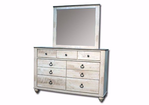 Hanna Dresser with Mirror, White, Angle | Home Furniture Plus Bedding