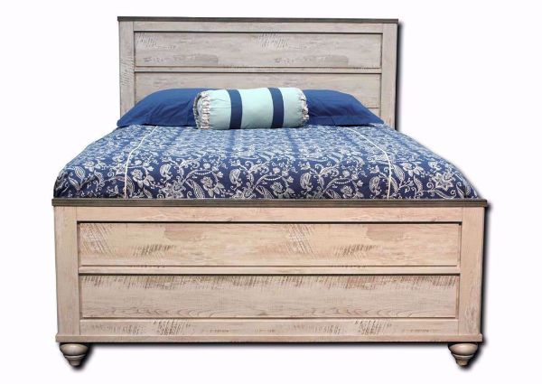 Distressed White Hanna Queen Bed Facing Front | Home Furniture Plus Bedding