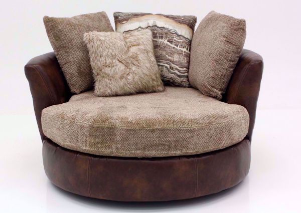 Brown Wesley Swivel Chair by Albany, Front Facing | Home Furniture Plus Bedding