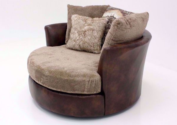 Brown Wesley Swivel Chair by Albany at an Angle | Home Furniture Plus Bedding