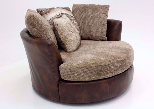 Brown Wesley Swivel Chair by Albany Showing Right Side | Home Furniture Plus Bedding