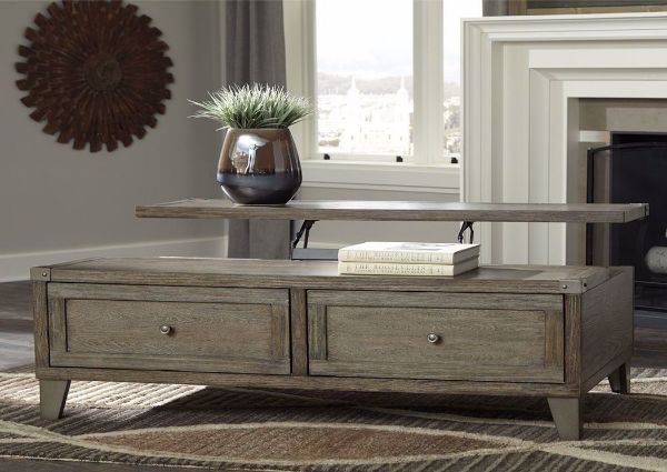 Room Shot of the Chaxney Coffee Table by Ashley with 2 Storage Drawers | Home Furniture Plus Bedding