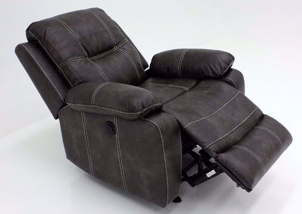 Emerson POWER Glider Recliner, Gray, Angle, Reclined | Home Furniture Plus Mattress