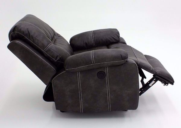 Emerson POWER Glider Recliner, Gray, Side View, Reclined | Home Furniture Plus Mattress