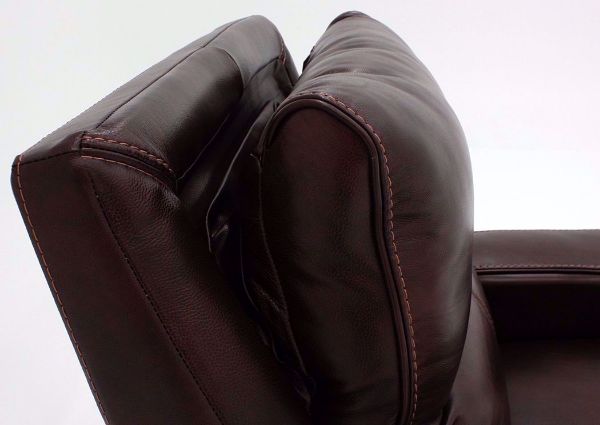 Branson POWER Rocker Recliner, Brown, Seat Back Detail | Home Furniture Plus Mattress
