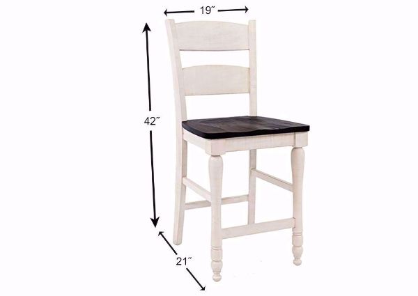 Distressed White and Brown Madison County 24 Inch Barstool Dimensions | Home Furniture Plus Mattress