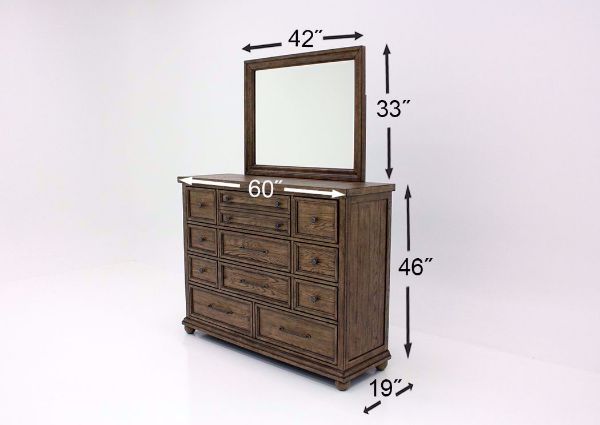 Harvest Home Dresser with Mirror, Brown, Dimensions | Home Furniture Plus Mattress