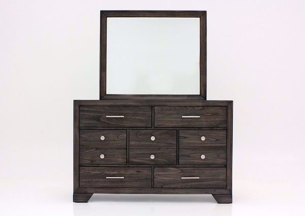 Dark Brown Jaymes Dresser with Mirror Facing Front | Home Furniture Plus Mattress