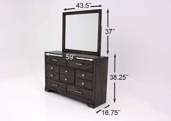 Dark Brown Jaymes Dresser with Mirror Dimensions | Home Furniture Plus Mattress