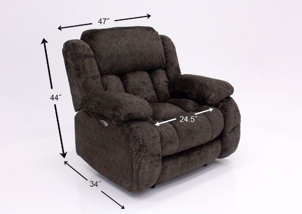 Lawrence Power Activated Recliner, Brown, Dimensions | Home Furniture Plus Bedding