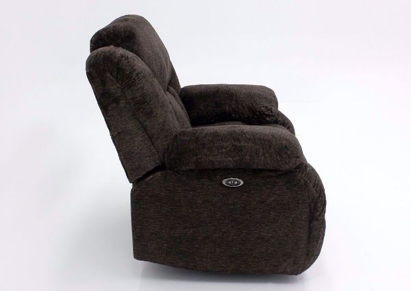 Lawrence Power Activated Recliner, Brown, Side View | Home Furniture Plus Bedding