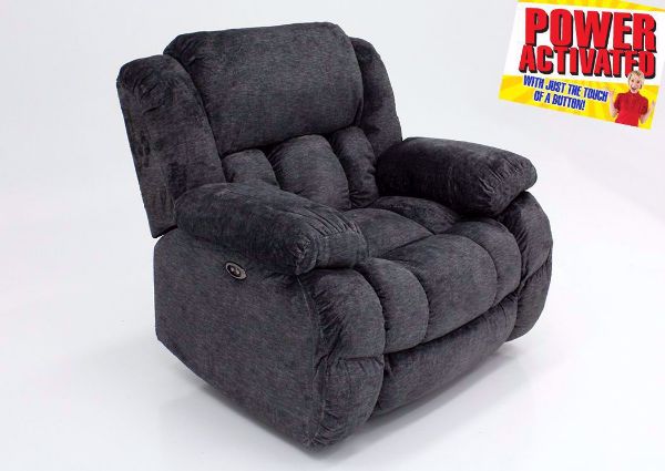 Lawrence Power Activated Recliner, Gray, Angle | Home Furniture Plus Bedding