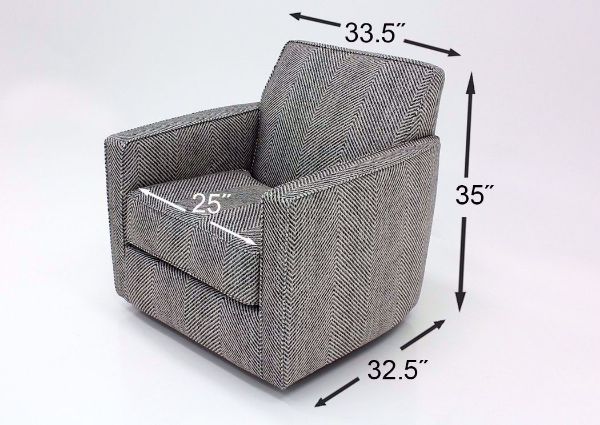 Stonewash Swivel Chair, Gray, Dimensions | Home Furniture Plus Bedding