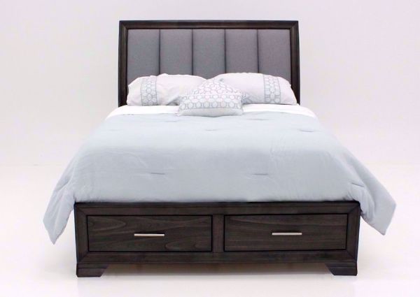 Brown Upholstered Jaymes Queen Bed Facing Front | Home Furniture Plus Bedding