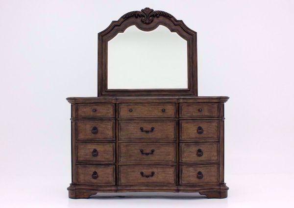 Light Brown Tulsa Dresser with Mirror Facing Front | Home Furniture Plus Mattress