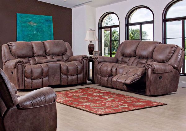 Santa Monica POWER Reclining Sofa Set in Brown by HomeStretch Recliners | Home Furniture Plus Bedding