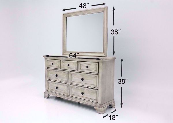 Distressed White Passages Dresser with Mirror Dimensions | Home Furniture Plus Bedding