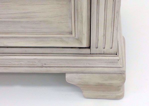 Distressed White Passages Dresser with Mirror Showing the White Bracket Foot | Home Furniture Plus Bedding