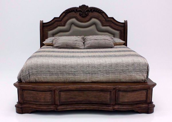 Light Brown Upholstered Tulsa King Size Bed Facing Front | Home Furniture Plus Mattress