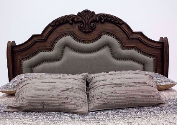 Light Brown Upholstered Tulsa King Size Bed Showing the Headboard Facing Front | Home Furniture Plus Mattress