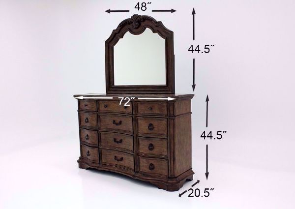 Light Brown Tulsa Dresser with Mirror Dimensions | Home Furniture Plus Mattress