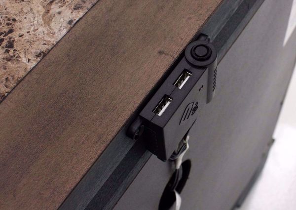 Tulsa Nightstand, Light Brown, USB Ports Detail | Home Furniture Plus Mattress