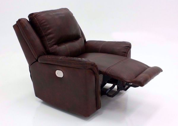 Catanzaro Leather Power Activated Recliner by Ashley Furniture In Reclined Position | Home Furniture Plus Bedding