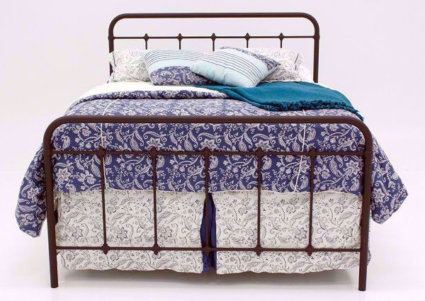 Brown Jourdan Creek Queen Iron Bed Facing Front | Home Furniture Plus Bedding