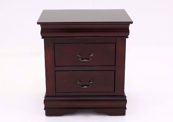 Cherry Brown Louis Philippe Nightstand Facing Front | Home Furniture Plus Mattress