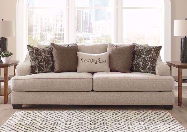 Front Facing View of the Off White Marciana Sofa by Ashley Furniture | Home Furniture Plus Bedding