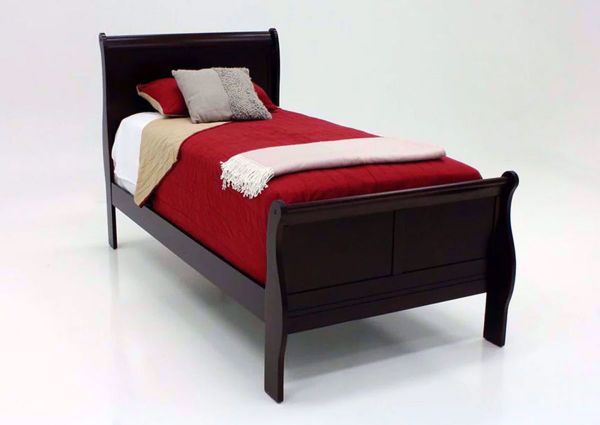 Picture of Louis Philippe Twin Size Bed - Cherry Brown