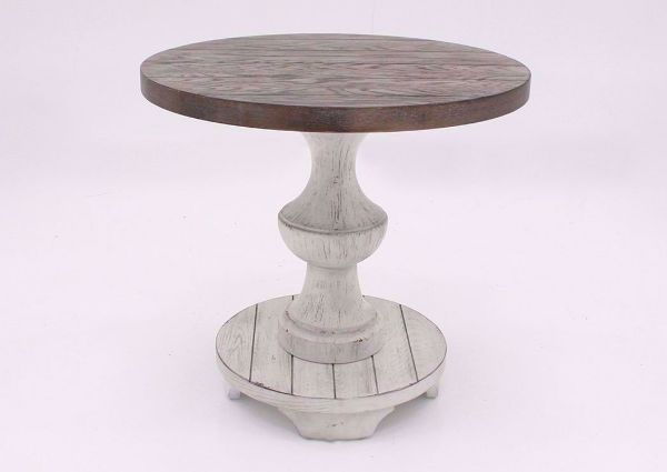 White and Sedona Round End Table Facing Front | Home Furniture Plus Mattress