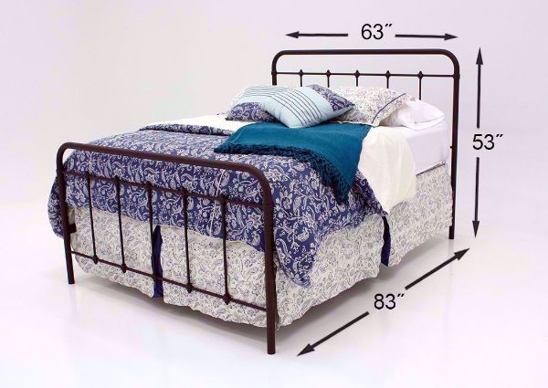Brown Jourdan Creek Bedroom Set Showing the Queen Bed Dimensions | Home Furniture Plus Bedding
