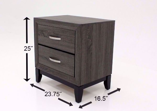 Distressed Gray Ackerson Bedroom Set Showing the Nightstand Dimensions | Home Furniture Plus Mattress