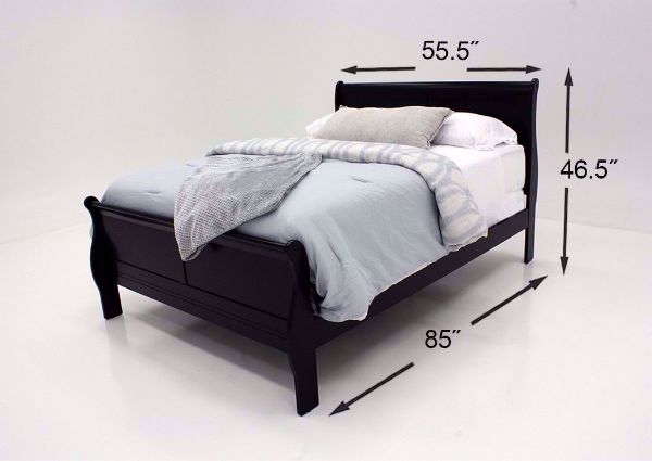 Black Louis Philippe Full Bed Dimensions | Home Furniture Plus Bedding