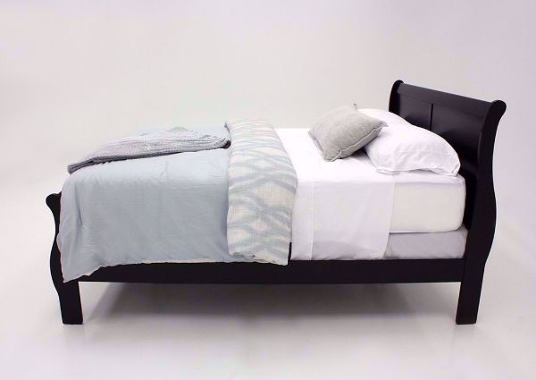 Black Louis Philippe Full Bed Showing the Side View | Home Furniture Plus Bedding