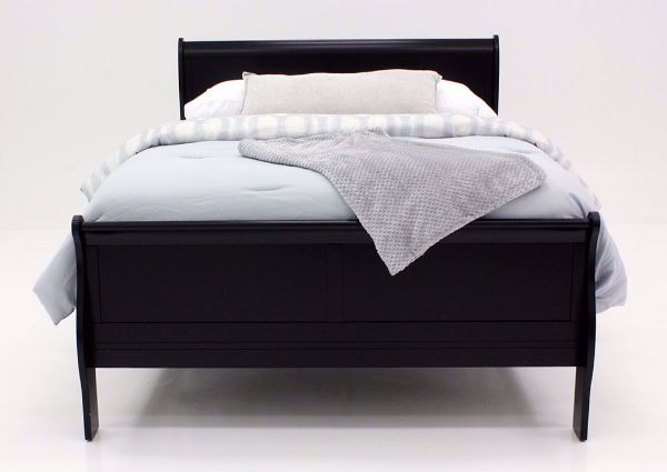 Louis Philippe King Bed, Black, Front Facing | Home Furniture Plus Bedding