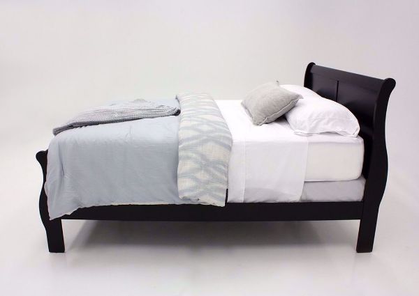Louis Philippe King Bed, Black, Side View | Home Furniture Plus Bedding