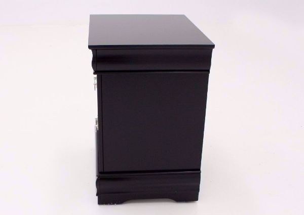 Black Louis Philippe Nightstand Showing the Side View | Home Furniture Plus Mattress