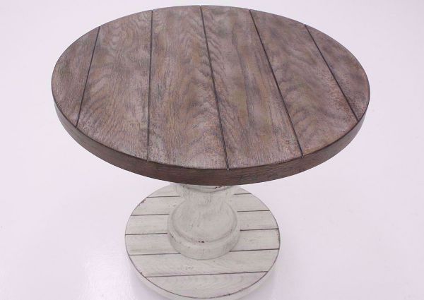 White and Brown Sedona End Table Showing the Plank Style Table Top Detail | Home Furniture Plus Mattress