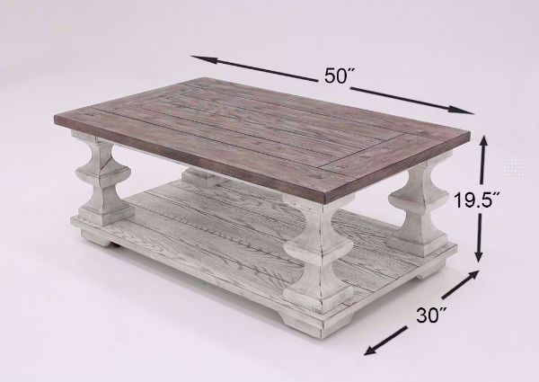 White and Brown Sedona Coffee Table Dimensions | Home Furniture Plus Mattress