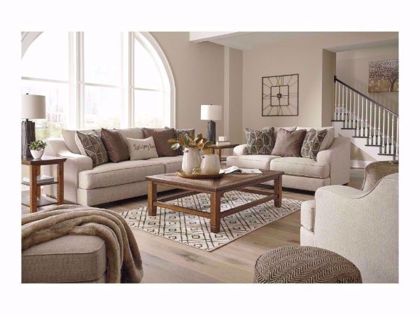 Off White Marciana Sofa Set by Ashley Furniture in Room Setting (Set Price Includes Sofa, Loveseat and Chair) | Home Furniture Plus Bedding