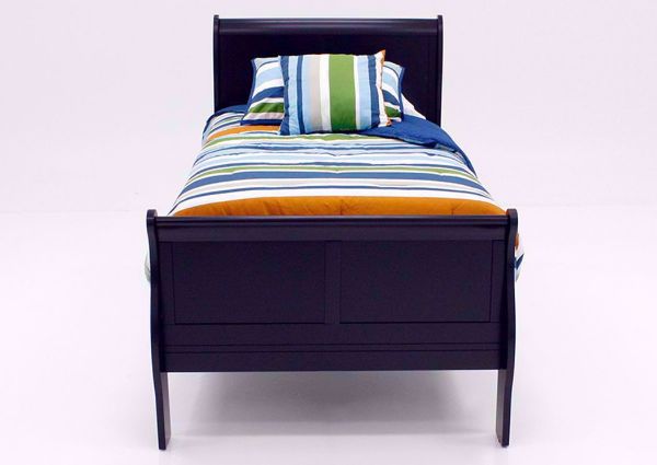 Black Louis Philippe Twin Bed Facing Front | Home Furniture Plus Bedding