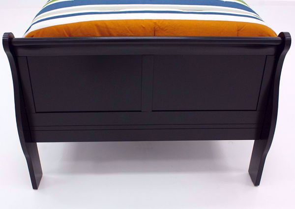 Black Louis Philippe Twin Bed Showing the Footboard | Home Furniture Plus Bedding