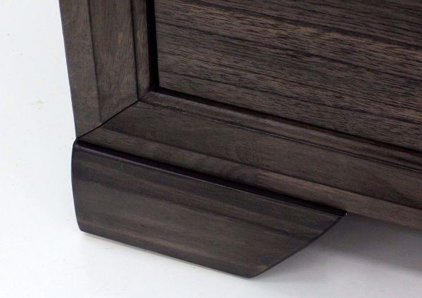 Dark Brown Jaymes Dresser with Mirror Showing the Foot Detail | Home Furniture Plus Mattress