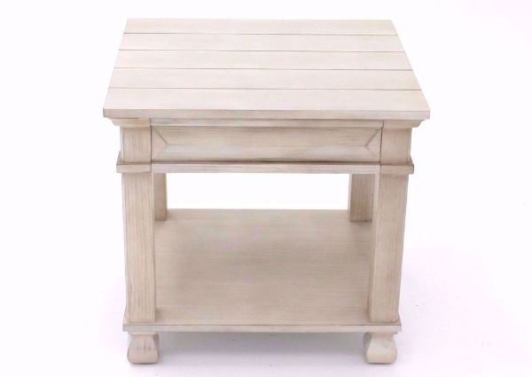 Antique White Passages End Table Side View | Home Furniture Plus Bedding