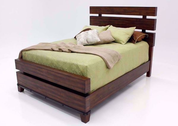 Dark Brown Silo Queen Size Bed at an Angle | Home Furniture Plus Bedding