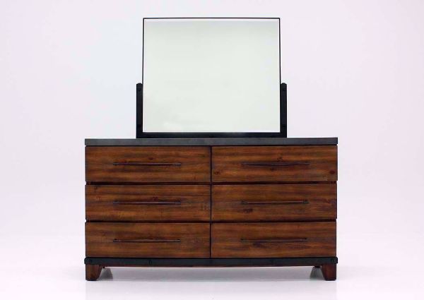 Warm Brown Silo Dresser with Mirror Facing Front | Home Furniture Plus Bedding