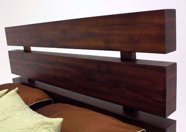 Dark Brown Silo Queen Size Bed Showing the Plank Headboard | Home Furniture Plus Bedding