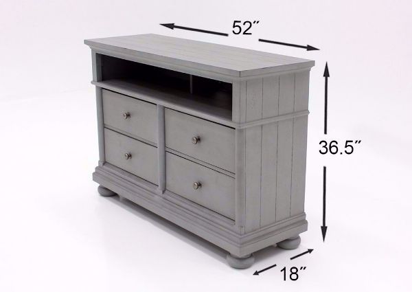 Bellville TV Stand Chest, Gray, Dimensions | Home Furniture Plus Bedding
